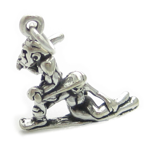 Caveman dragging his wife sterling silver charm .925 x 1 Cave Man