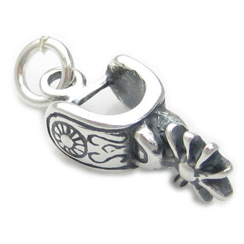 Spur sterling silver charm .925 x 1 Spurs cowboy - girl charms