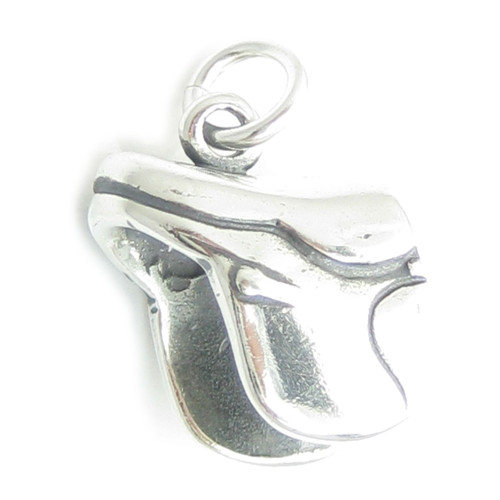 English Horse Saddle sterling silver charm .925 x 1 Horse riding charms