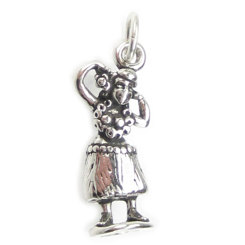 Hula Dancer sterling silver charm .925 x 1 Hawaii Holiday charms
