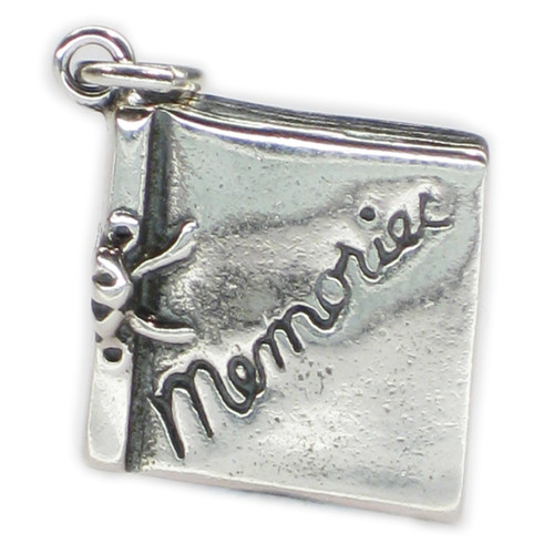 Scrapbook sterling silver charm .925 x 1 Scrap Book charms