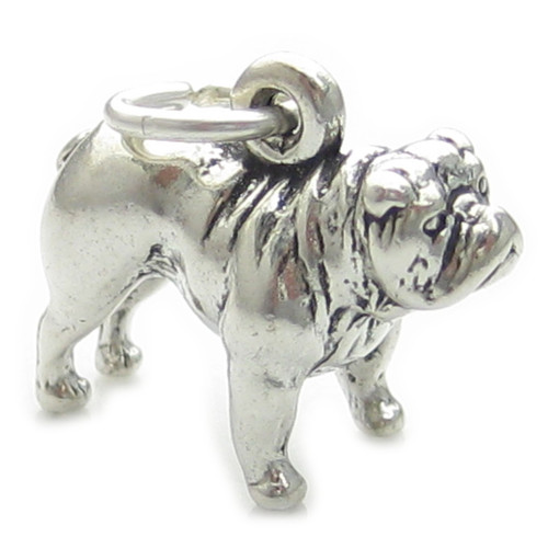 Bulldog sterling silver charm .925 x 1 Bull Dog and Dogs charms