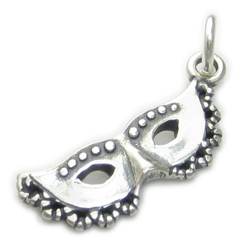 Masquerade Mask sterling silver charm .925 x 1 Party Masks charms