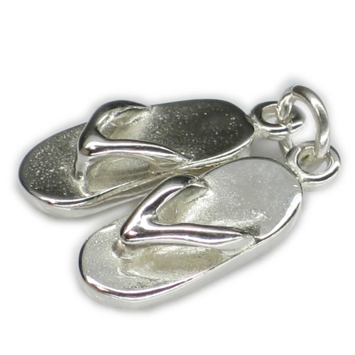 Flip Flops Sandals Shoes Style sterling silver charm .925