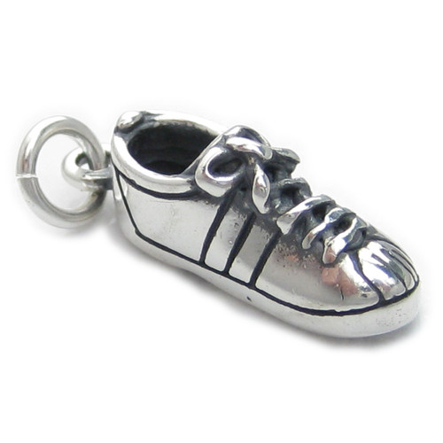Tennis Shoe sterling silver charm .925 x 1 Sports shoes footware charms