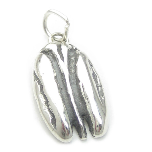 Pecan Nut 2D sterling silver charm .925 Pecans Nuts charms