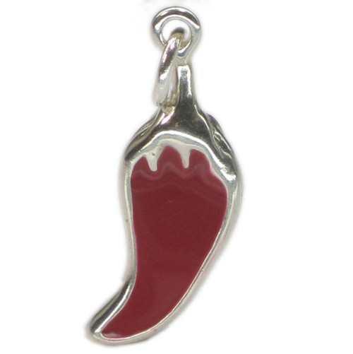 Red Hot Chilli Pepper sterling silver charm .925 x 1 Peppers charms
