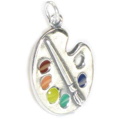 Artist Palette sterling silver charm .925 x 1 Painting charms