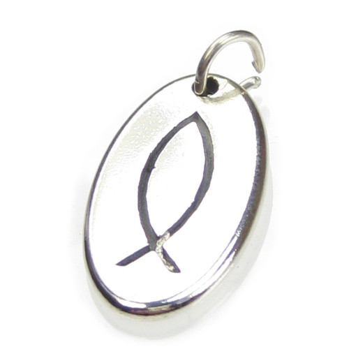 Christian Fish sterling silver charm .925 x 1 Holy Christ Fishes charms