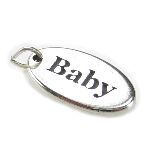 Baby Tag sterling silver charm .925 x 1 Babies and Love charms