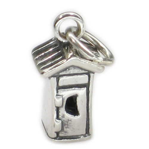 Toilet Outhouse sterling silver charm .925 x 1 John Dunny Lav