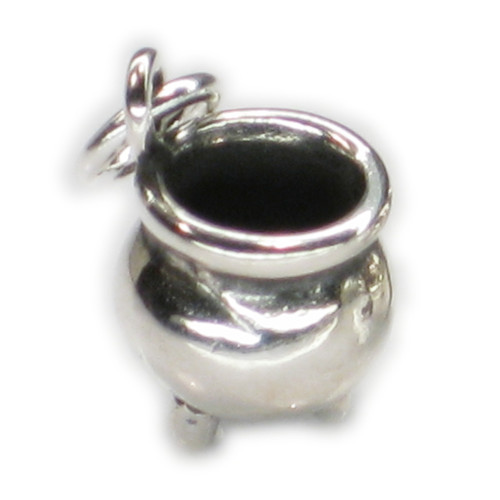 Cooking Pot Cauldron sterling silver charm .925 x 1 Cauldrons charms