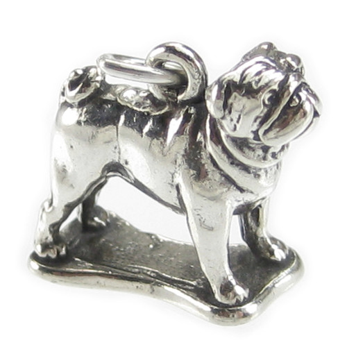Pug dog sterling silver charm .925 x 1 Pugs Dogs charms