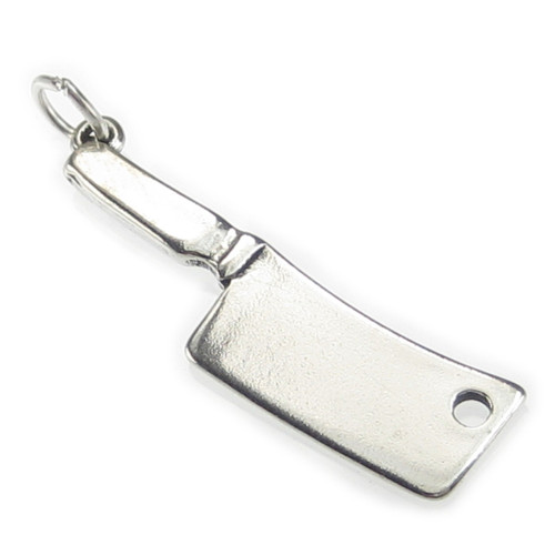 Meat cleaver sterling silver charm .925 x 1 Chopper Horror charms