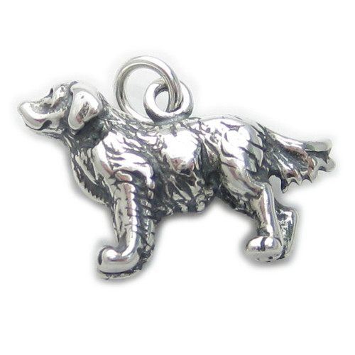 Golden Retriever dog sterling silver charm .925 x 1 Dogs charms