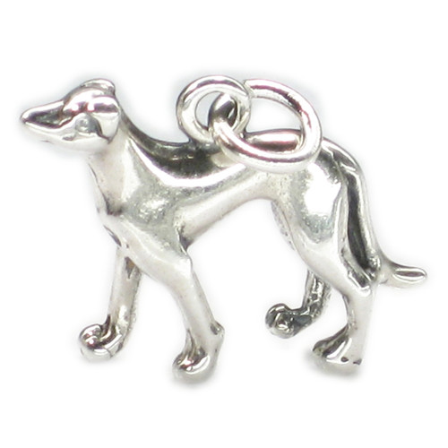 Greyhound dog sterling silver charm .925 Greyhounds dogs