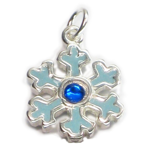 Snowflake Snow Flake sterling silver charm .925 x 1 Snowflakes charms A1