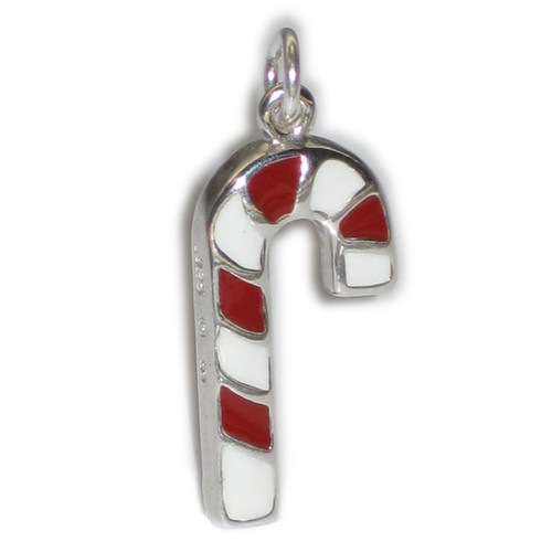 Candy Cane sterling silver charm .925 x 1 Sweets and Candies charms