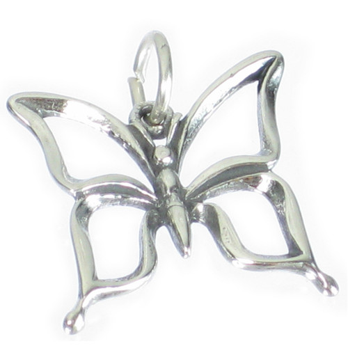Butterfly sterling silver charm pendant .925 x 1 Butterflies Butterflys
