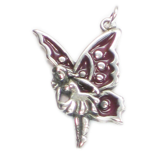 Fairy sterling silver charm pendant .925 x 1 Fairies charms