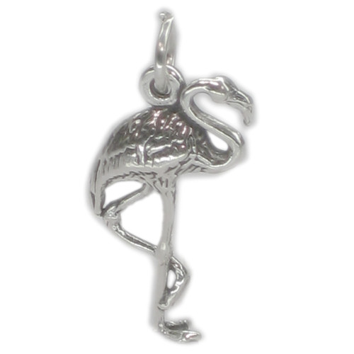 Flamingo sterling silver charm .925 X 1 Flamingos charms