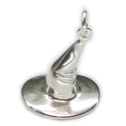 Witches - Wizards hat silver charm .925 x 1 Halloween charms