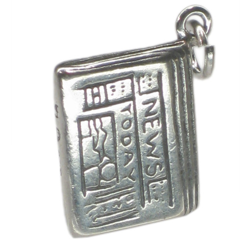 Newspaper sterling silver charm .925 x 1 Newspapers charms