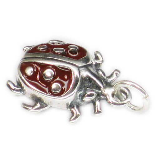 Ladybird Bug sterling silver charm .925 x 1 Lady bugs charms