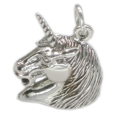 Unicorn 2D sterling silver charm pendant 925 Unicorns charms