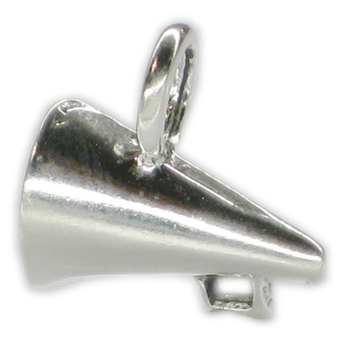 Megaphone - Loudhailer sterling silver charm .925 x 1 Megaphones charms
