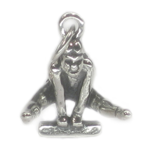 Gymnast on beam sterling silver charm .925 Gymnastics charms B