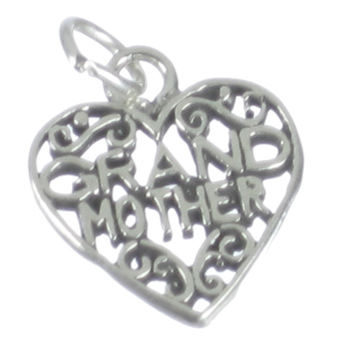 Grandmother heart sterling silver charm pendant .925 x 1 Grand Mother