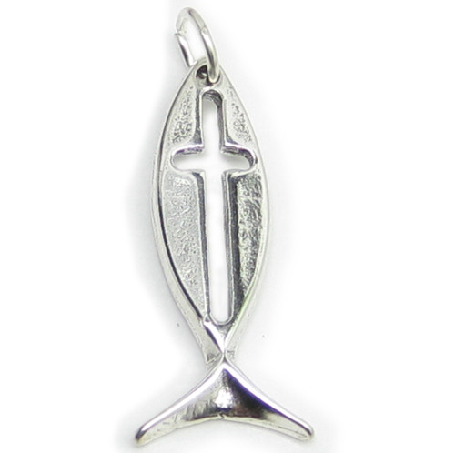 Christian Fish sterling silver charm .925 x 1 Fishes Holy Christ charms