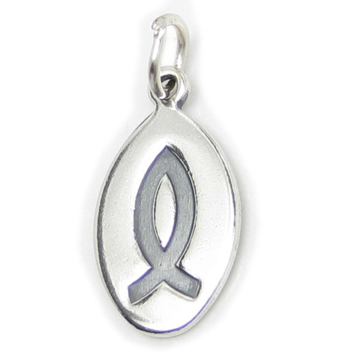 Christian Fish sterling silver charm .925 x 1 Holy Christ Fishes charms A1