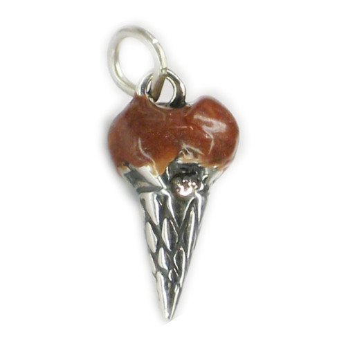 Ice Cream cone sterling silver charm .925 x 1 Ices charms A