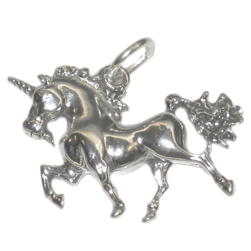 Unicorn 2D sterling silver charm .925 x 1 Unicorns charms
