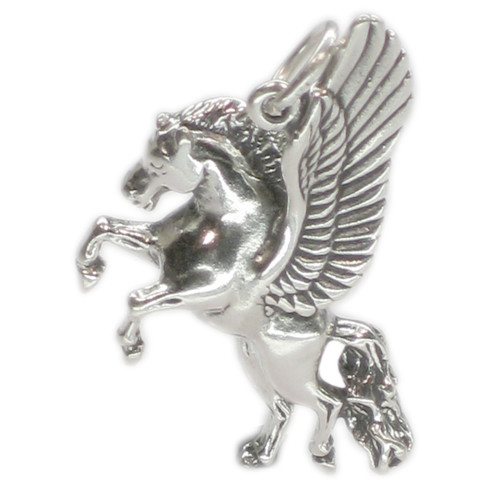 Pegasus 2D sterling silver charm pendant .925 x 1 Fantasy charms