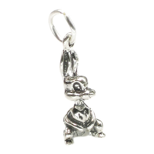 Rabbit TINY sterling silver charm .925 x 1 Easter Bunny Rabbits charms