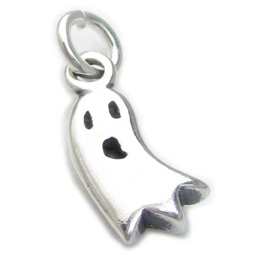 Ghost small spooky sterling silver charm .925 Ghost Haunted charms