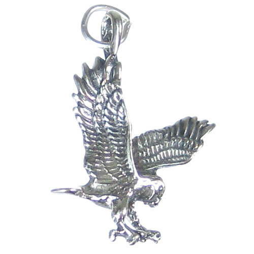 Eagle sterling silver 2D bird charm .925 x 1 Eagles Birds charms