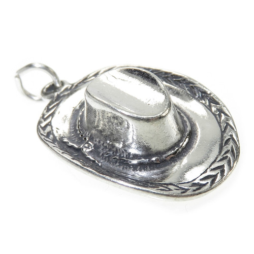 Cowboy Girl hat sterling silver charm .925 x 1  Cow Girls Boys charms