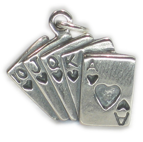 Playing Cards sterling silver charm .925 x 1 Card games charms