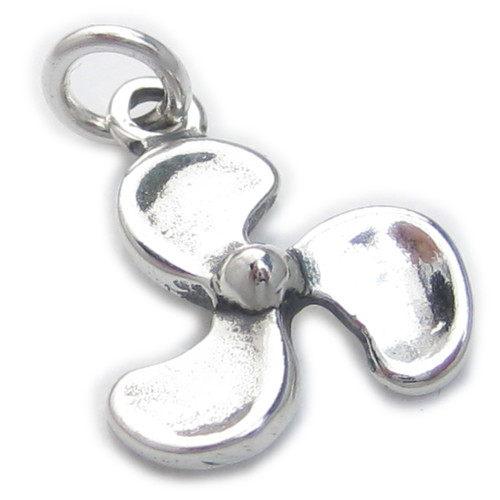 Boat Propeller sterling silver charm .925 x 1 Boats Prop charms
