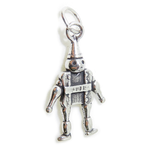 Dancing Man character sterling silver charm .925 x 1 NON Moving