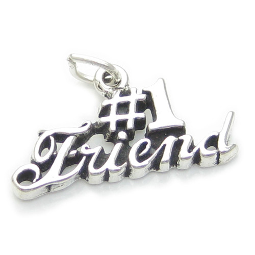 Number One Friend sterling silver charm .925 x 1 BF Friends charms
