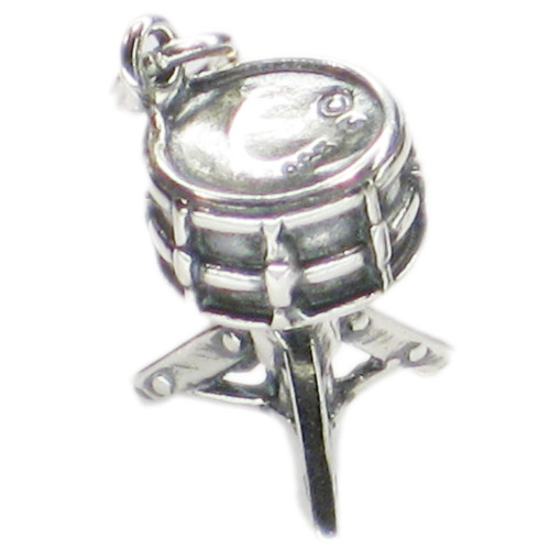 Drum sterling silver charm .925 x 1 Band Drumming Drummer charms