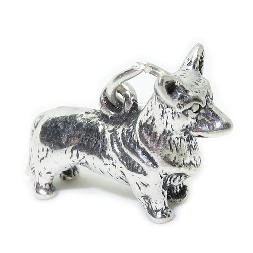 Corgi Dog sterling silver charm .925 x 1 Corgis and Royal Dogs charms