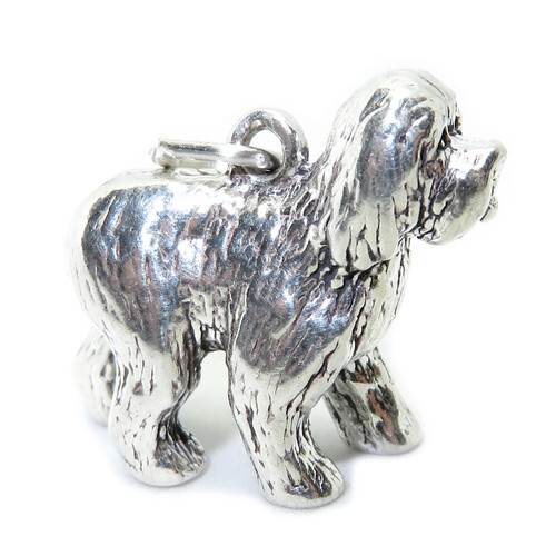 Old English Sheepdog sterling silver charm .925 Sheep Dogs charms