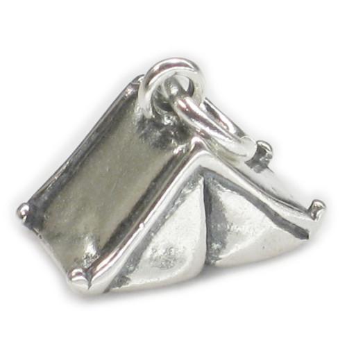 Tent sterling silver charm .925 x 1 SMALL Camping Tents charms
