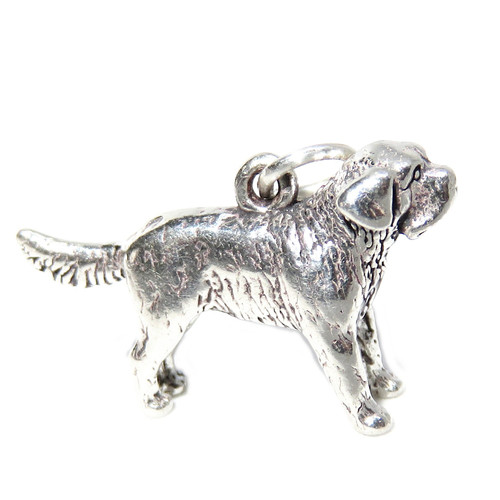 Dog sterling silver charm .925 Dogs Standing charms